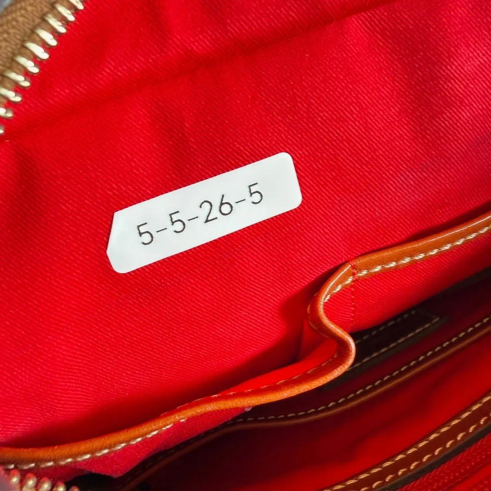 Dooney & Bourke Pebbled Leather Tote Women Medium Tan Caramel Shoulder Bag Zip